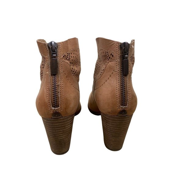 Ugg Charlotte Seaweed Perf Booties Brown Leather Laser Cut Zip US 6 EU37  AU 5.5 - Picture 6 of 11